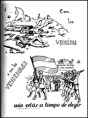 Historieta tomada del libro Balas de papel, Anecdotario de propaganda subversiva en la guerra civil española.  José Manuel Granada
