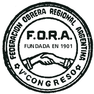 Imagen 2. Logotipo de la FORA. Fuente: Sociedad de Resistencia de Oficios Varios Rosario.