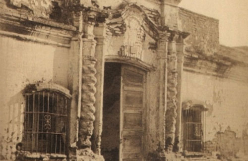 La casa de la jura de la independencia antes de su reconstrucción en 1937