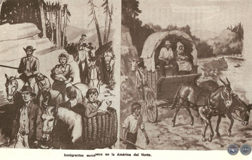 Imagen 2. Inmigrantes europeos en América del norte. Siglo XIX