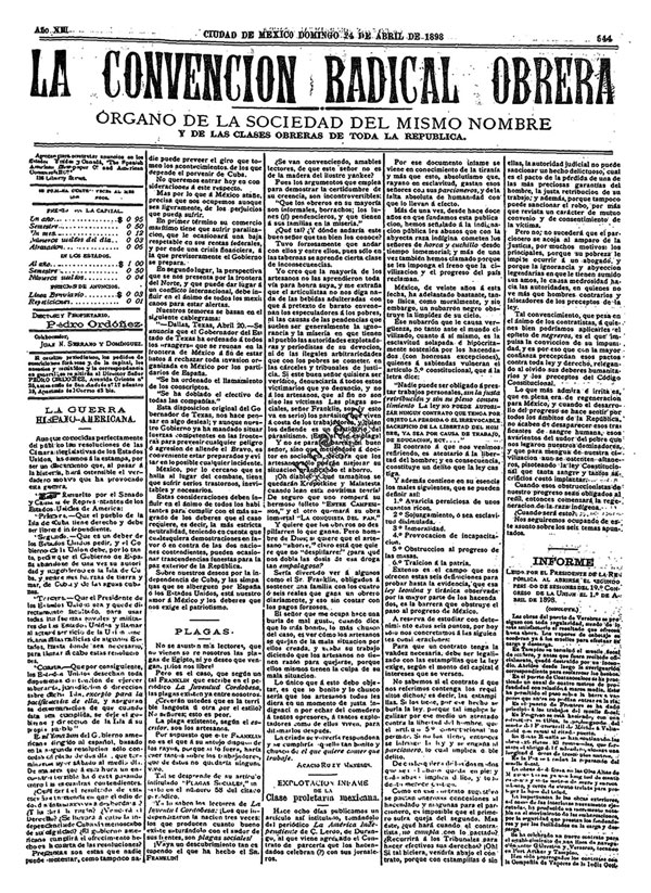 La Convención Radical Obrera (México), núm. 544, 24-04-1898.