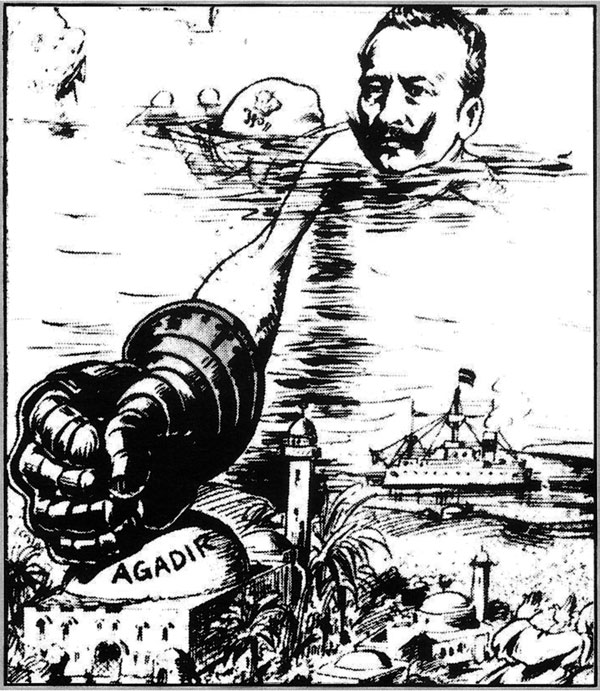 Caricatura sobre la agresión alemana en Marruecos (1911).