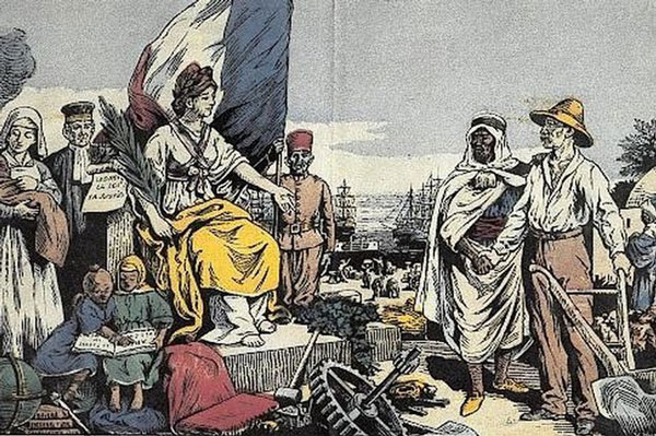 Imagen apologética de la colonización francesa de Argelia.