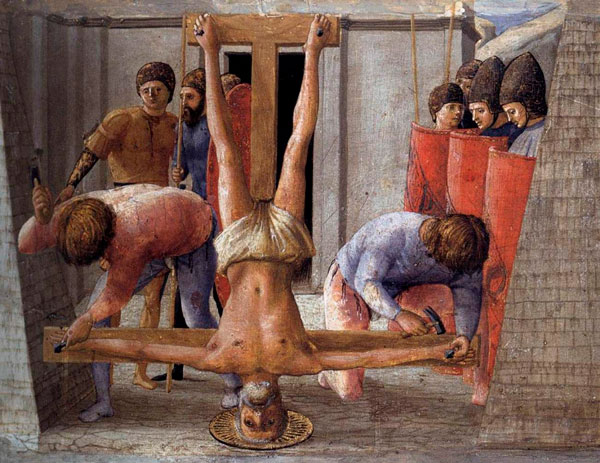 La Crucifixión de San Pedro (Masaccio, 1426)