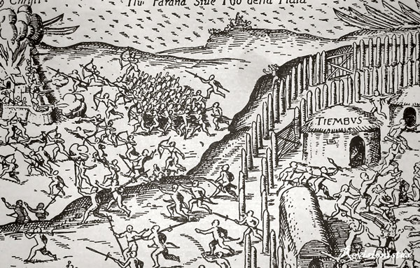 El ataque de los timbúes a Corpus Christi en la Crónica de Schmidel