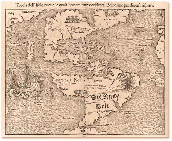 América en el planisferio de Münster (1532)