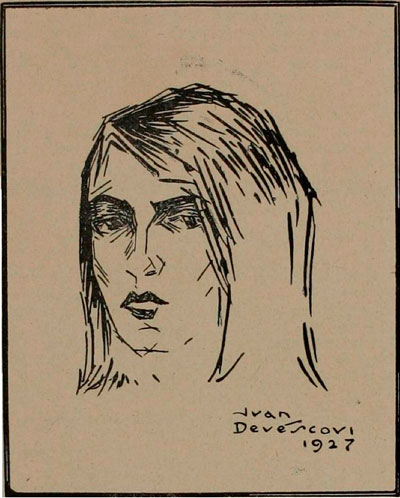 Dibujo de Blanca Luz Brum, por Juan Devéscovi, 1927