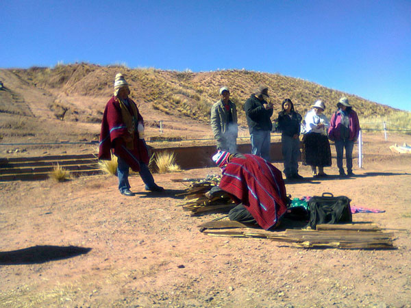 Wajta por el inicio de los trabajos arqueológicos en Tiwanaku, 2014