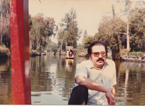 Ricardo Melgar en Xochimilco, Ciudad de México, 1979