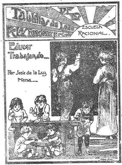 Imagen 6. Portada del libro del Prof. Mena <em>De las tortillas de lodo a las ecuaciones de primer grado. </em>Mérida 1916.