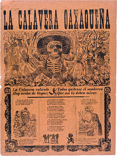 Imagen 1. Volante de la Imprenta de Venegas Arroyo. Con ilustraciones de José Guadalupe Posada.