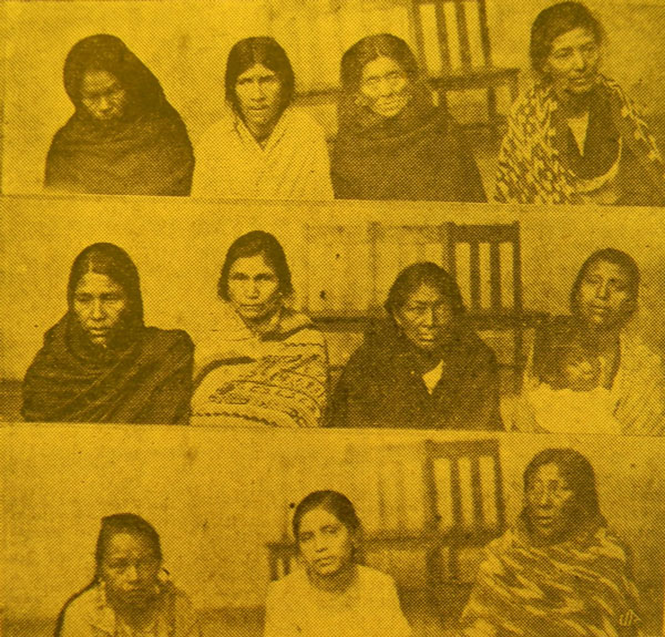 Fotografía de mujeres capturas por el ubiquismo en 1932, todas ellas acusadas de comunistas aunque tuvieran otra tendencia ideológica como el anarquismo.