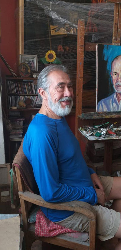 Ricardo Melgar en estudio de Bruno Portuguez. Lima, 15 de marzo de 2019