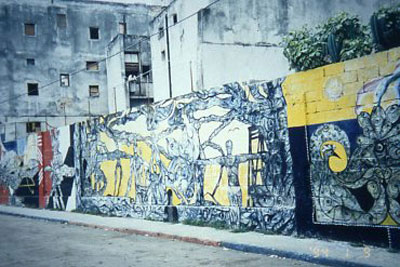 Callejón de Hamel, foto tomada por Ricardo Melgar en estancia de investigación en Cuba, 1994