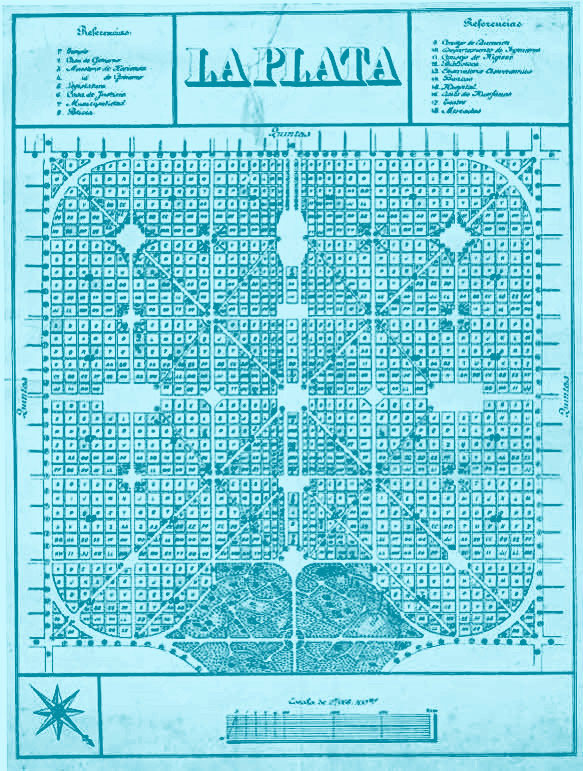 Plano urbano de la ciudad de La Plata, Dardo Rocha)